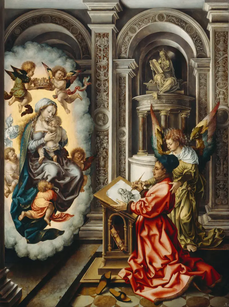 Sankt Lukas målar madonnan av Jan Gossaert