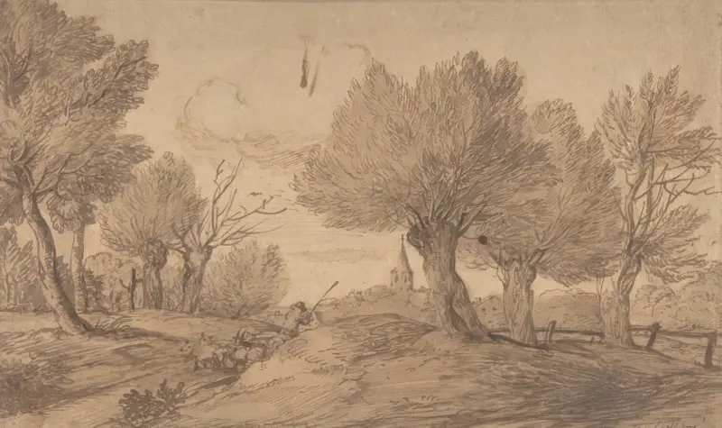 Landscape with a Shepherd and His Flock av Jan Lievens