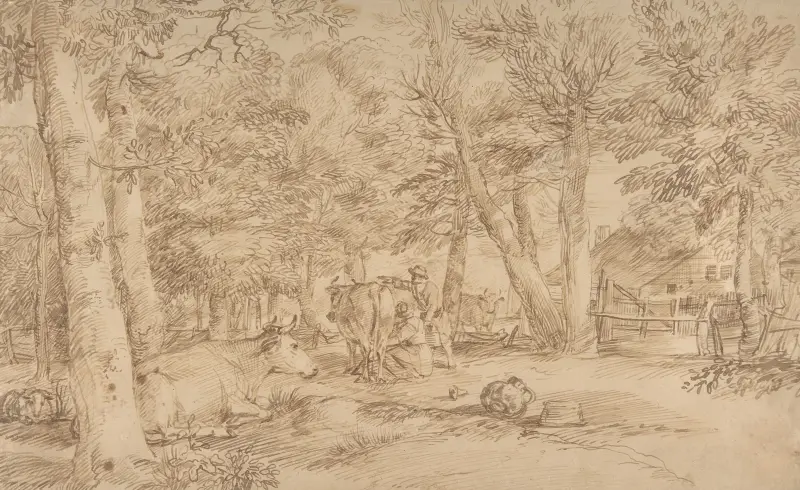 Landscape with Milkmaid av Jan Lievens
