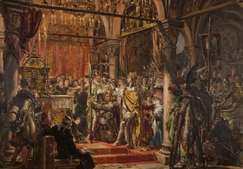 Krönung des ersten Königs, 1001 n. Chr. von Jan Matejko