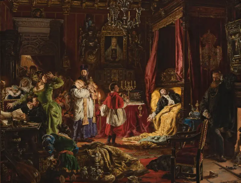 Śmierć Zygmunta Augusta w Knyszynie w 1572 roku, Jan Matejko