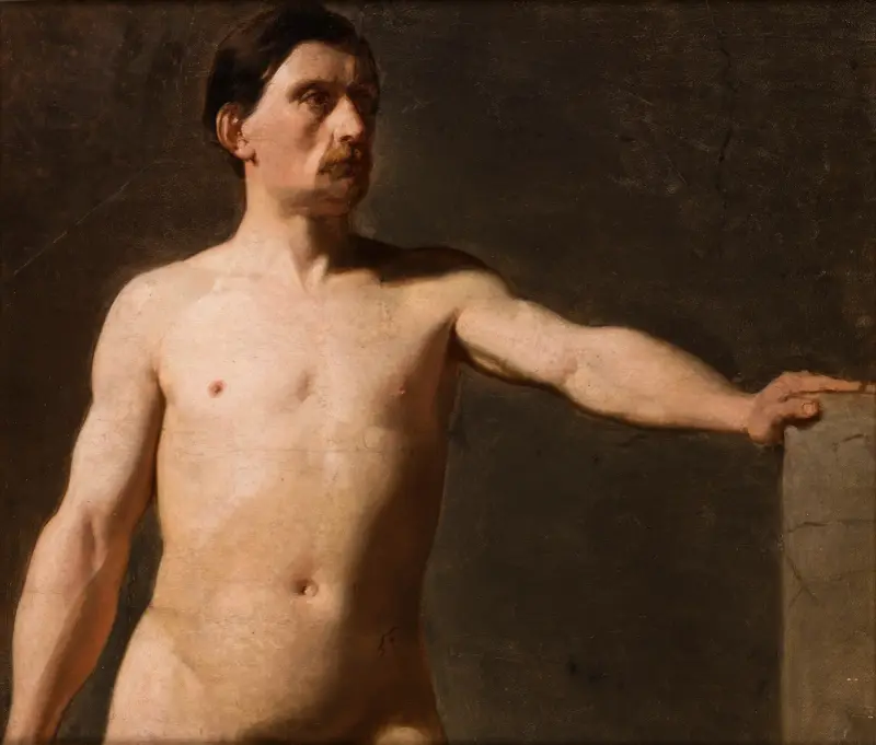 Männlicher Akt – Torso einer männlichen Figur von Jan Matejko