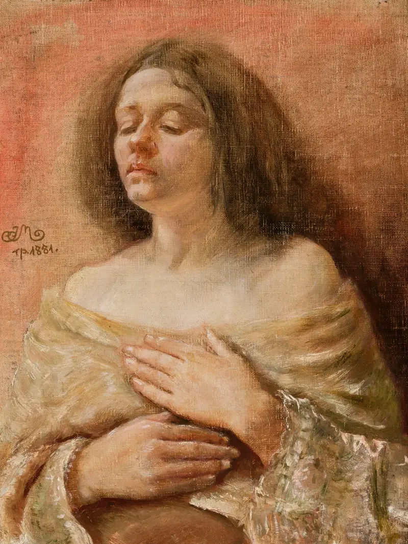 Porträttstudie av en kvinna av Jan Matejko