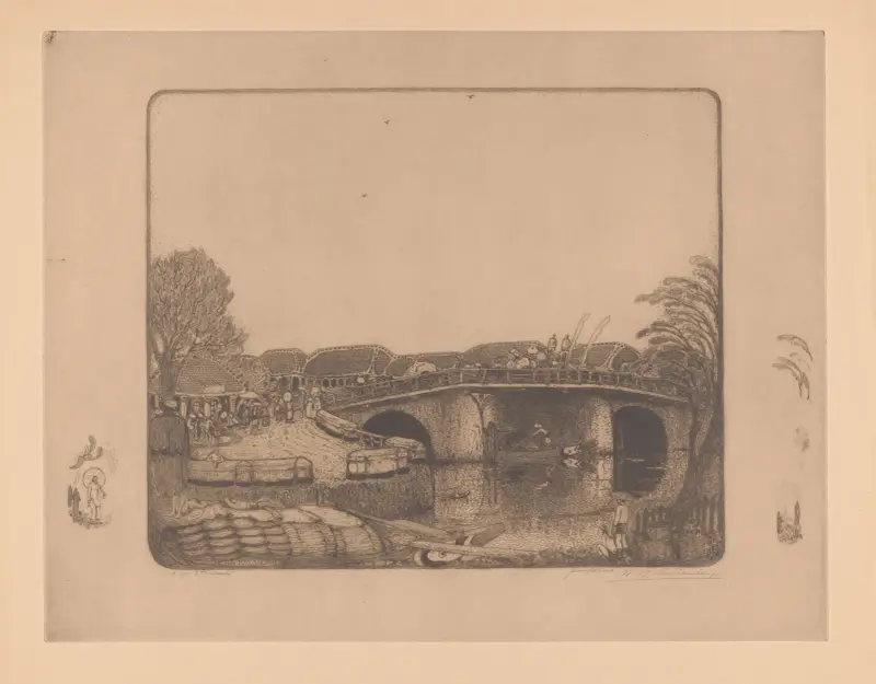 Aan de Kali Besar te Batavia av Wijnand Otto Jan Nieuwenkamp