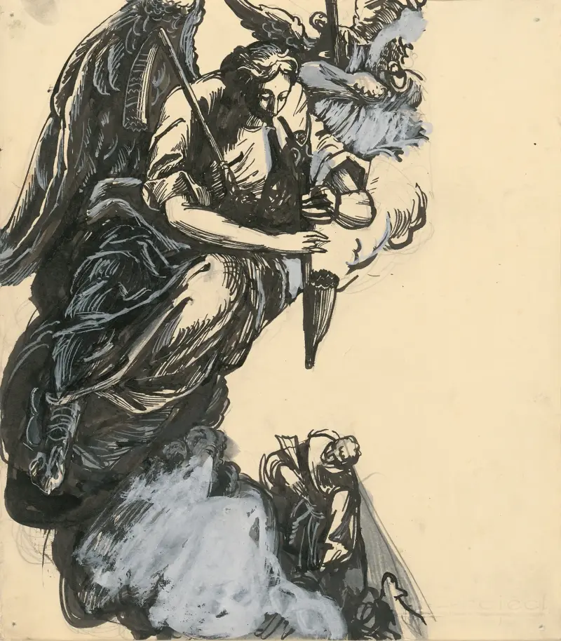 Angel Playing Bagpipes av Ján Novák