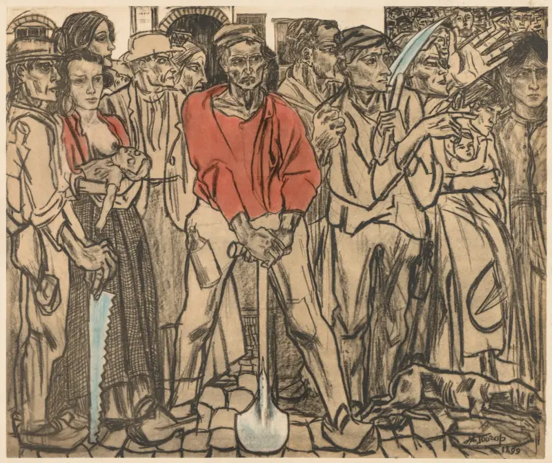 En grupp arbetare av Jan Toorop