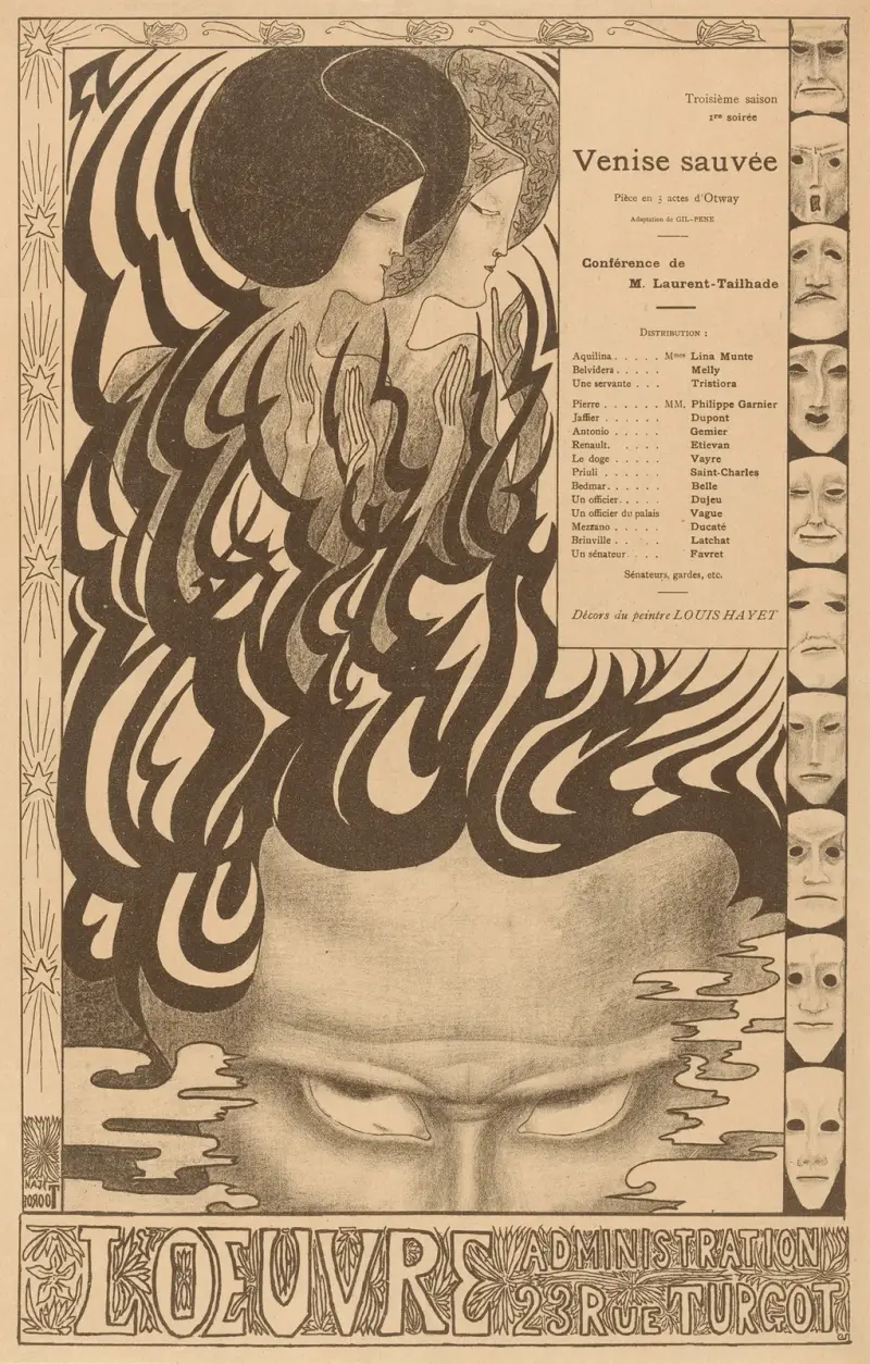 Affisch för Thomas Otways skådespel Vénise sauvée av Jan Toorop