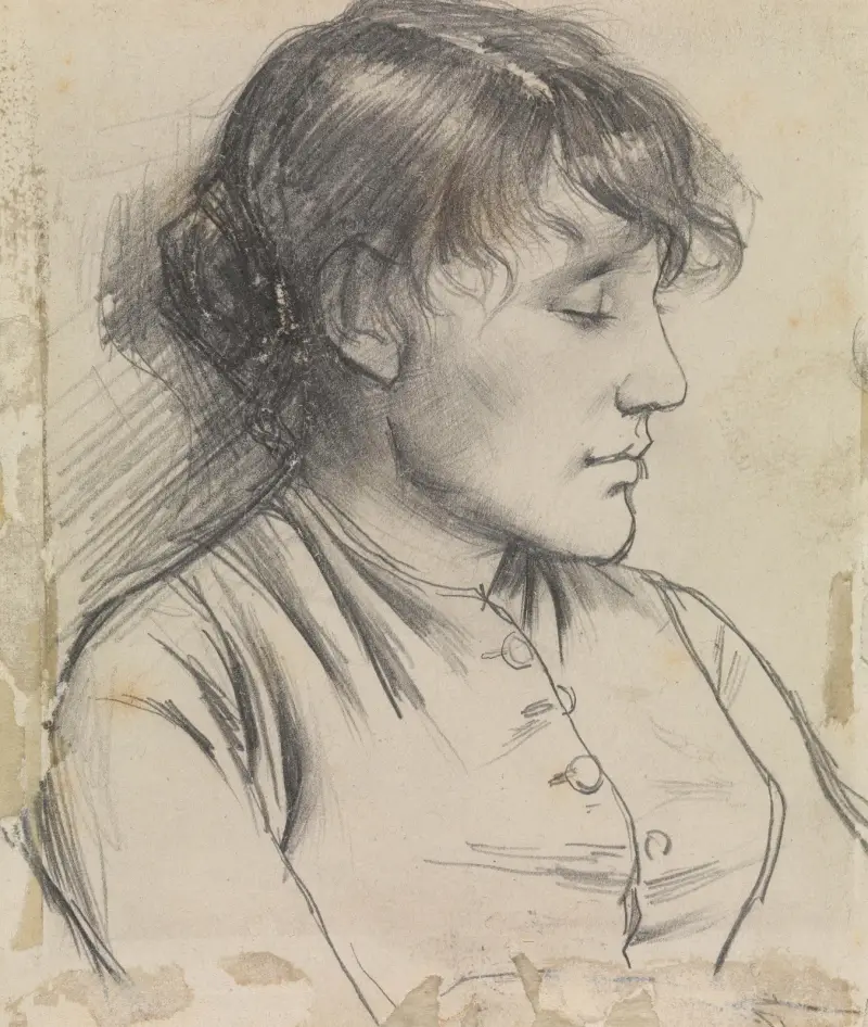 Porträtt av en kvinna med slutna ögon av Jan Toorop