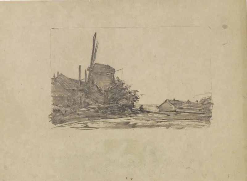 Bauernhof mit Windmühle von Jan Veth