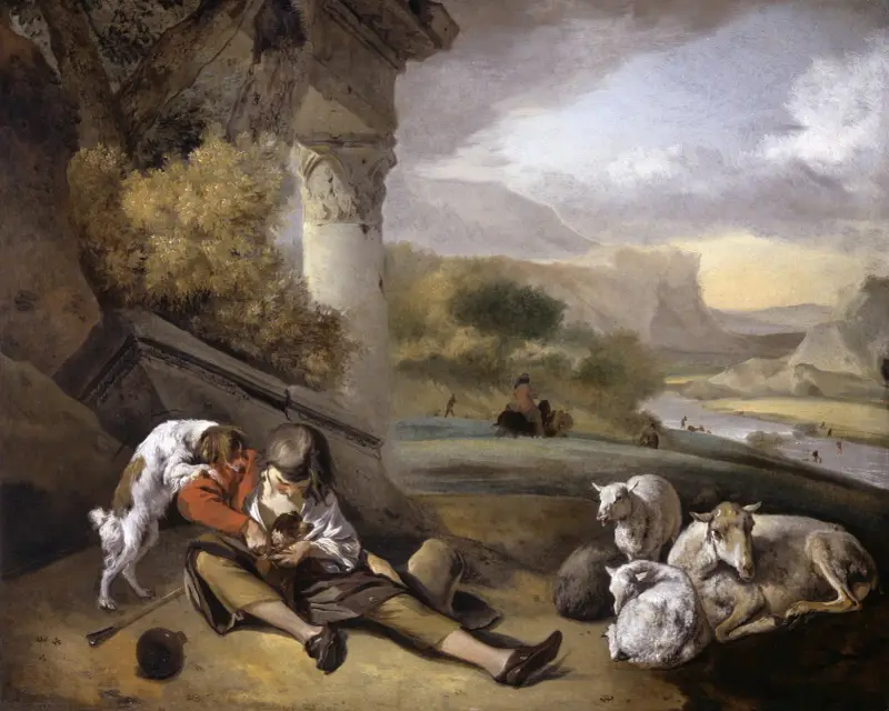 Landschaft mit Hirtenjungen von Jan Weenix
