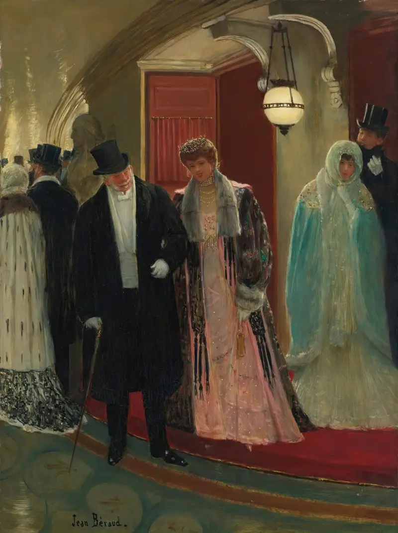 Utgång från operans logé av Jean Béraud