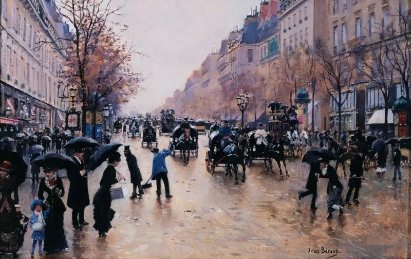 Boulevard Poissonnière i regn av Jean Béraud
