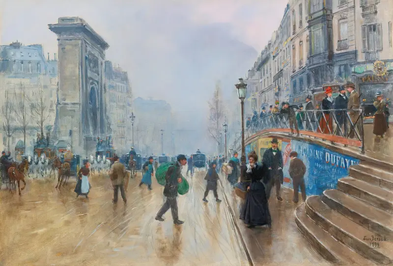 Le boulevard Saint-Denis à Paris av Jean Béraud