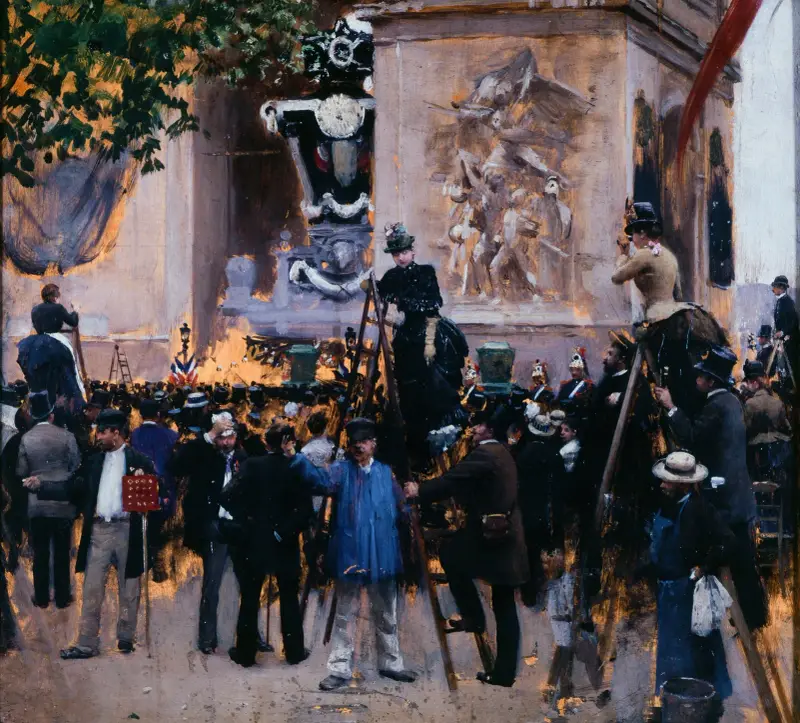 Das Begräbnis von Victor Hugo, Place de l’Étoile (1. Juni 1885) von Jean Béraud