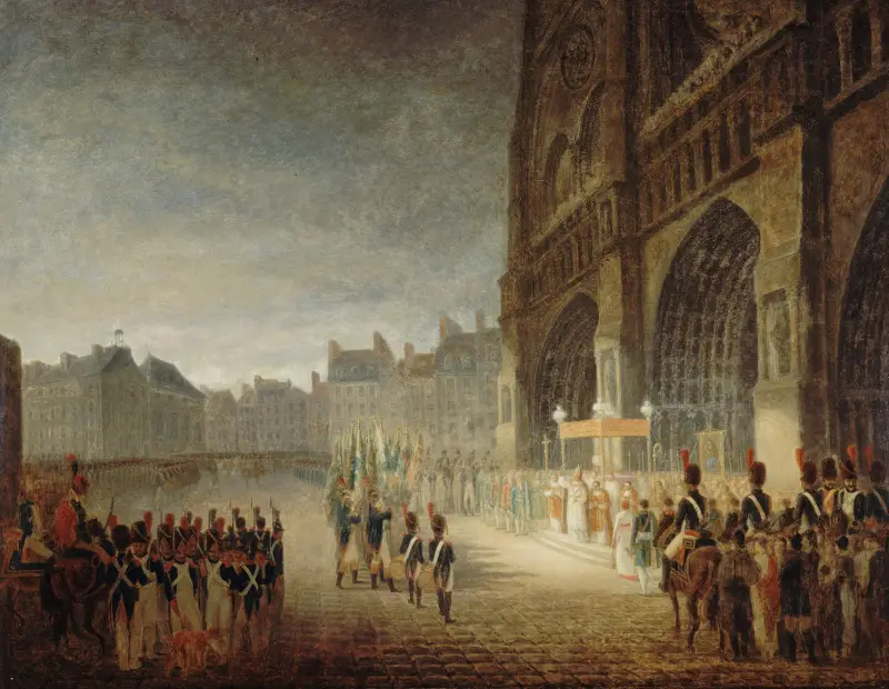 Välsignelsen av fanorna på Notre-Dames förgård av Antoine-Jean Gros