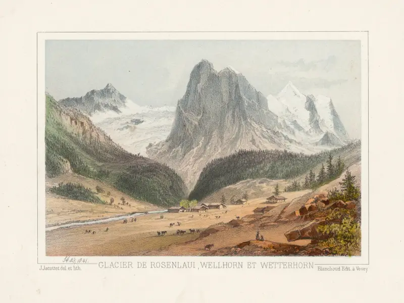 Rosenlaugletscher, Wellhorn und Wetterhorn von Jean Jacottet