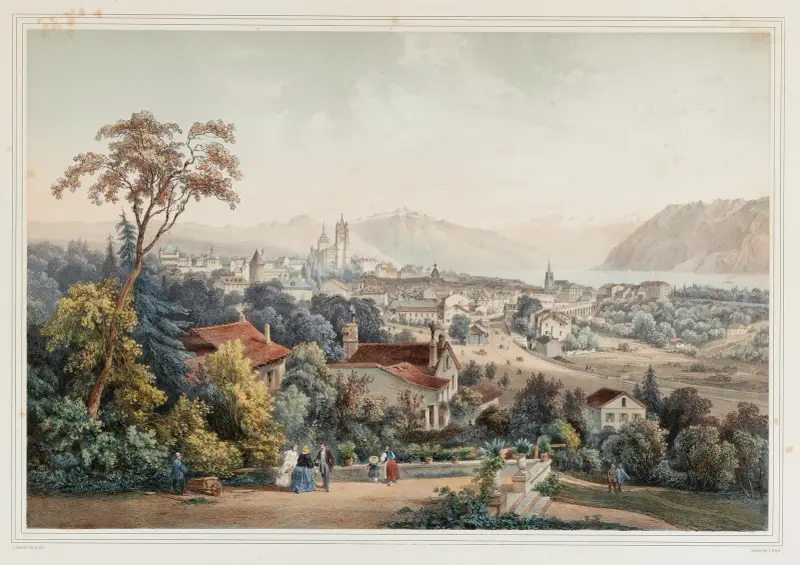Lausanne, vy från blindinstitutet av Jean Jacottet