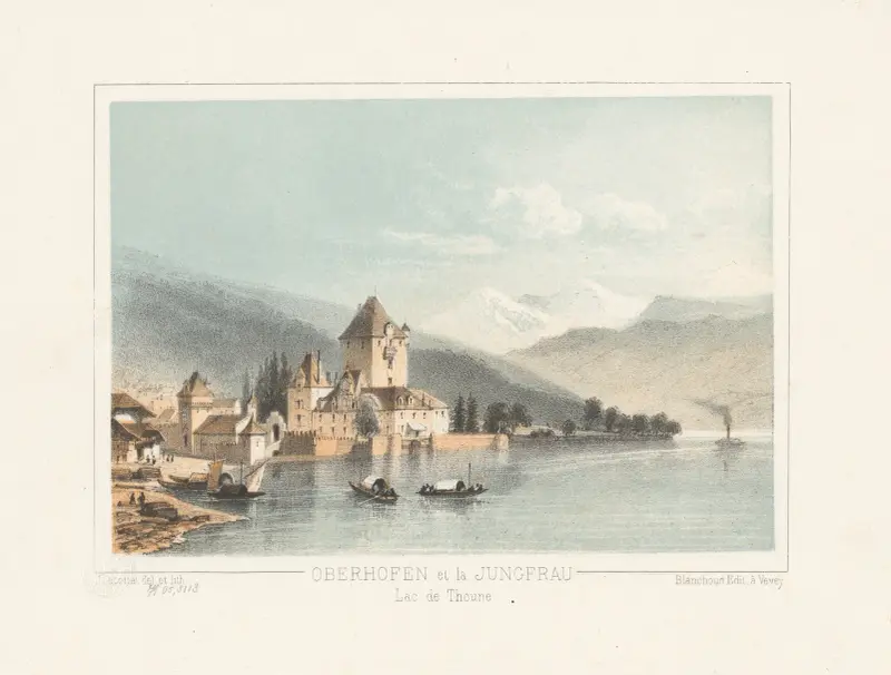 Oberhofen och Jungfrau, Thunsjön av Jean Jacottet