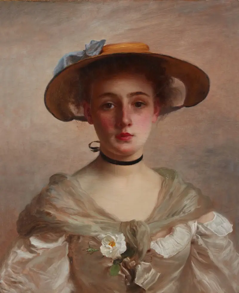 Porträtt av en ung kvinna av Gustave Jean Jacquet