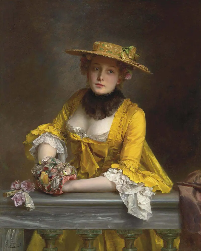The Yellow Dress av Gustave Jean Jacquet