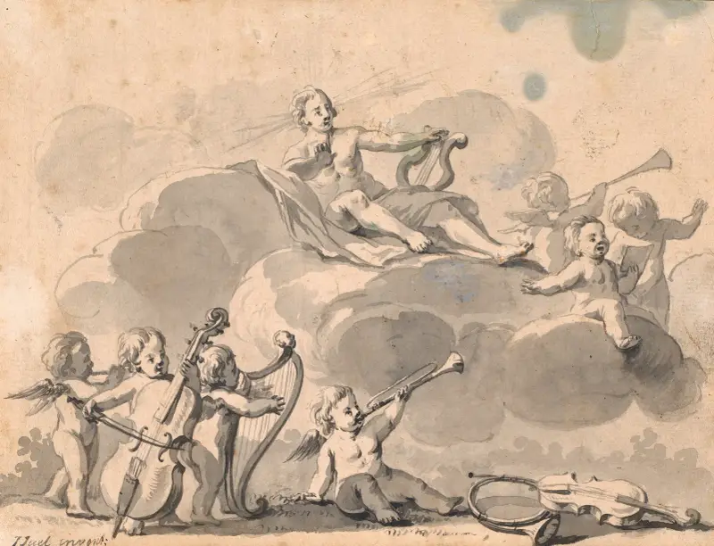 Apollon og musicerende genier av Jens Juel