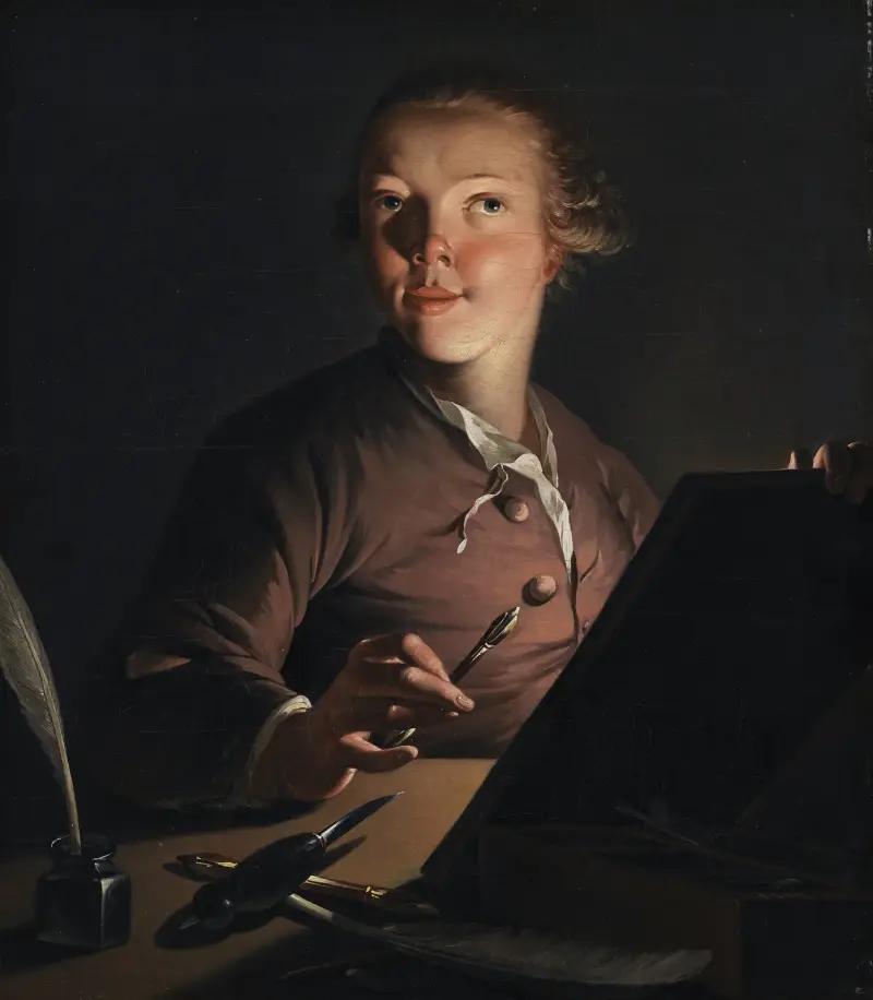Autoportret przy świetle świecy, Jens Juel