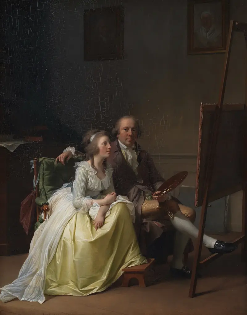 Konstnären och hans hustru Rosine, född Dørschel av Jens Juel