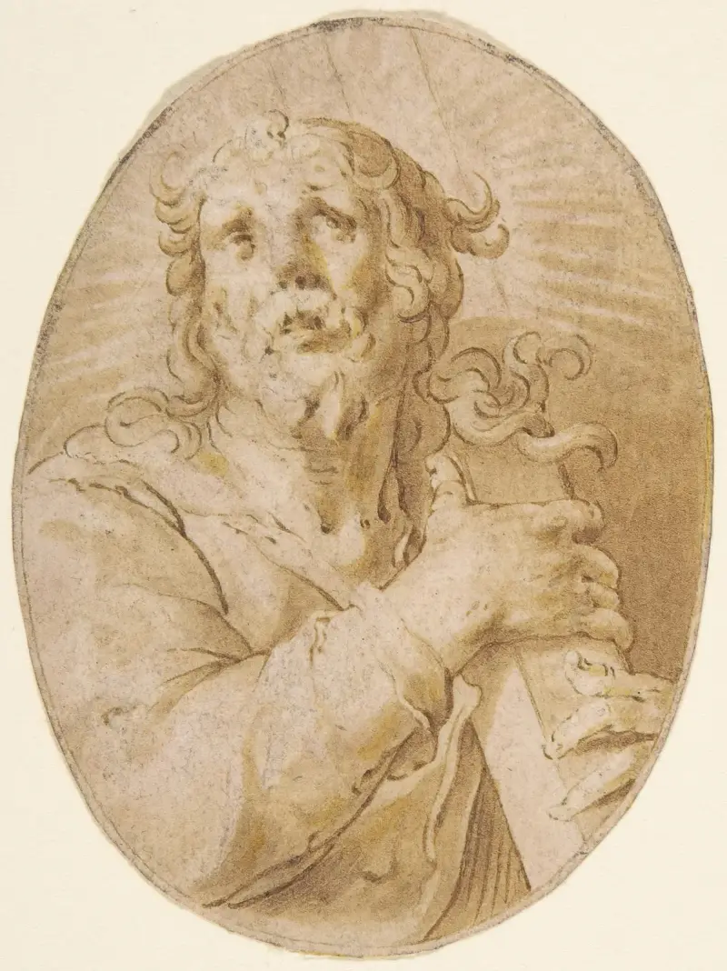 Christ with the Cross av Joachim Wtewael