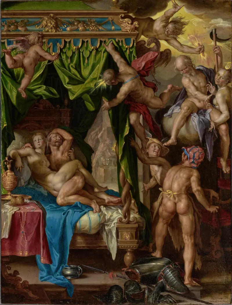 Mars and Venus Surprised By Vulcan, 1604 av Joachim Wtewael