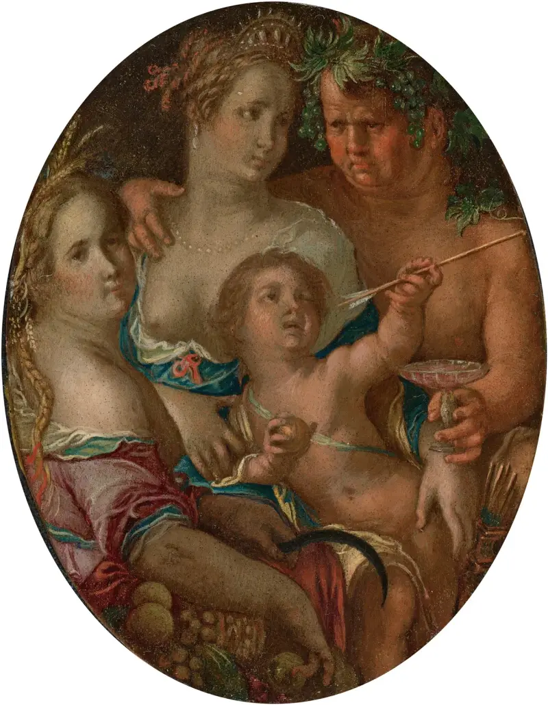 Venus, Amor, Bacchus och Ceres av Joachim Wtewael