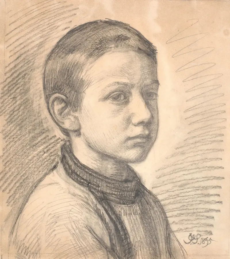 Porträtt av konstnären J. Th. Skovgaard som pojke av Joakim Skovgaard
