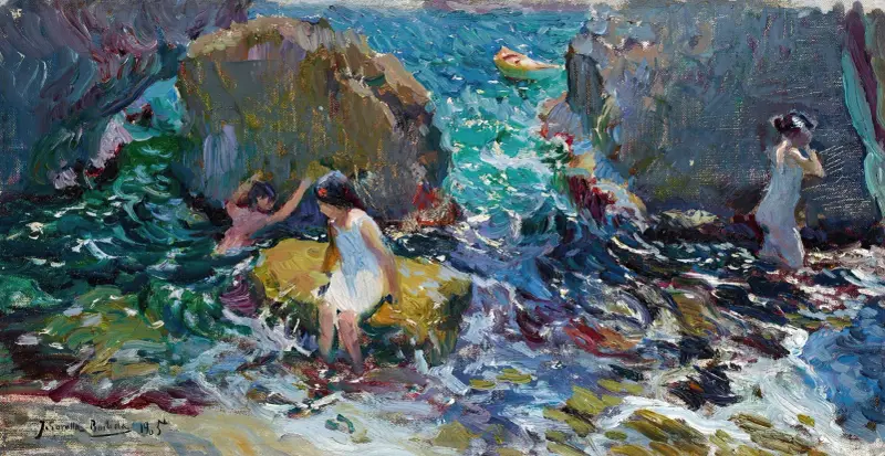 Children On The Shore, Jávea av Joaquín Sorolla