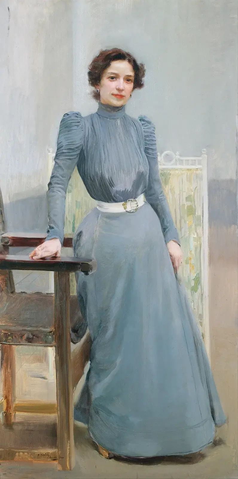 Clotilde i grå klänning av Joaquín Sorolla