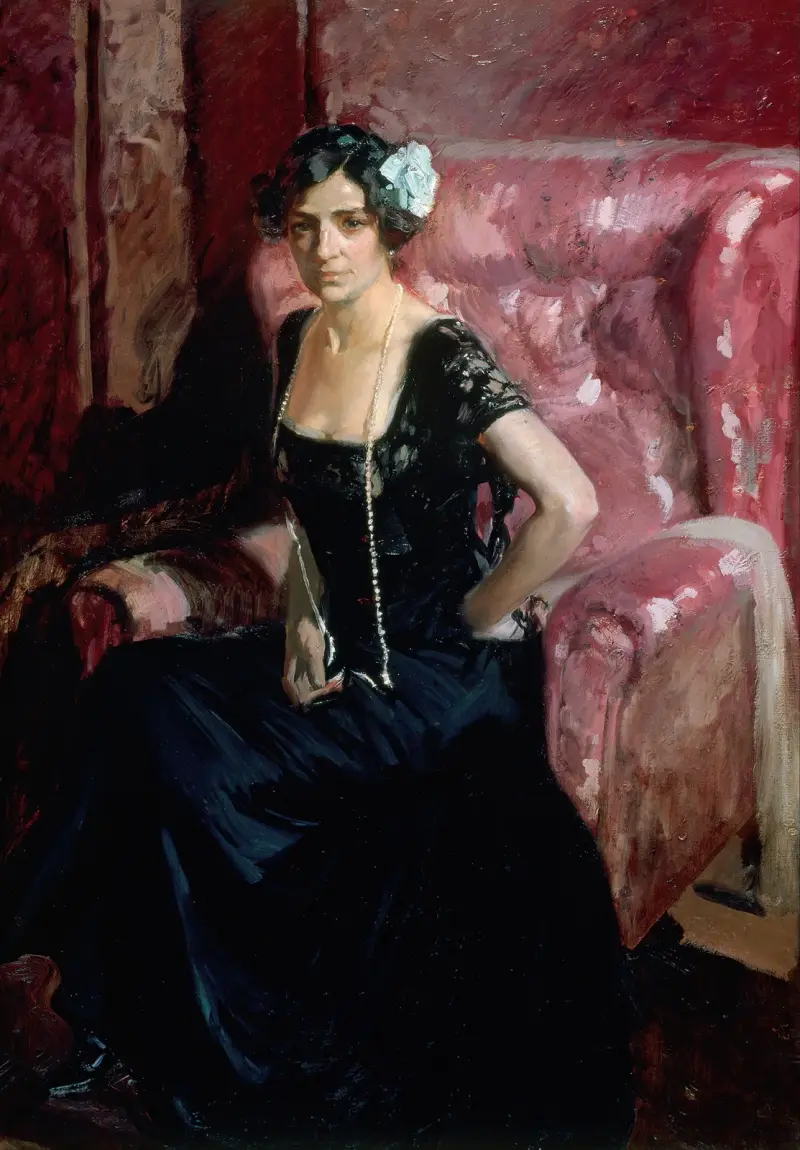 Clotilde i aftonklänning av Joaquín Sorolla