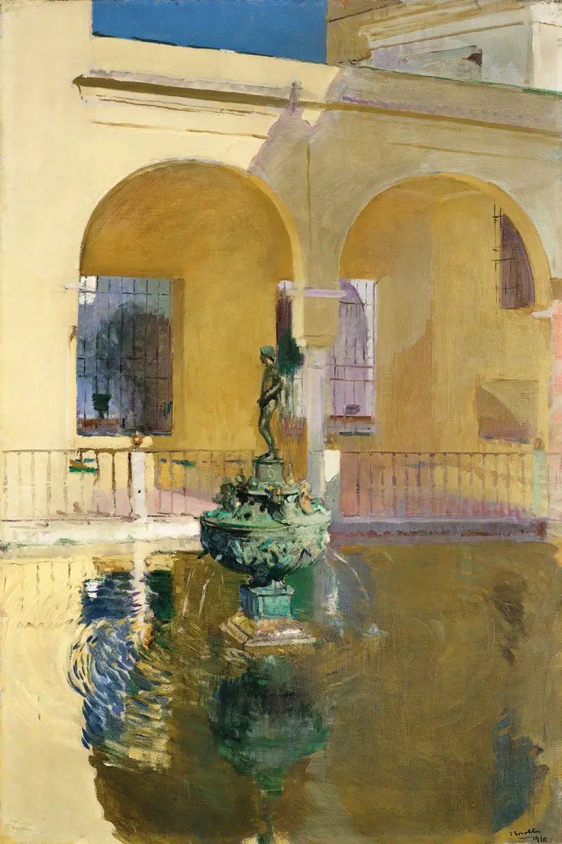 Dammen vid Karl V:s palats, Alcázar, Sevilla av Joaquín Sorolla