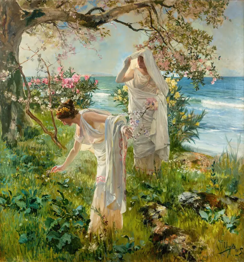 Griechische Mädchen am Strand von Joaquín Sorolla
