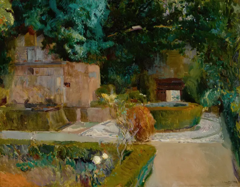 Trädgården vid Adarves, Alhambra, Granada av Joaquín Sorolla