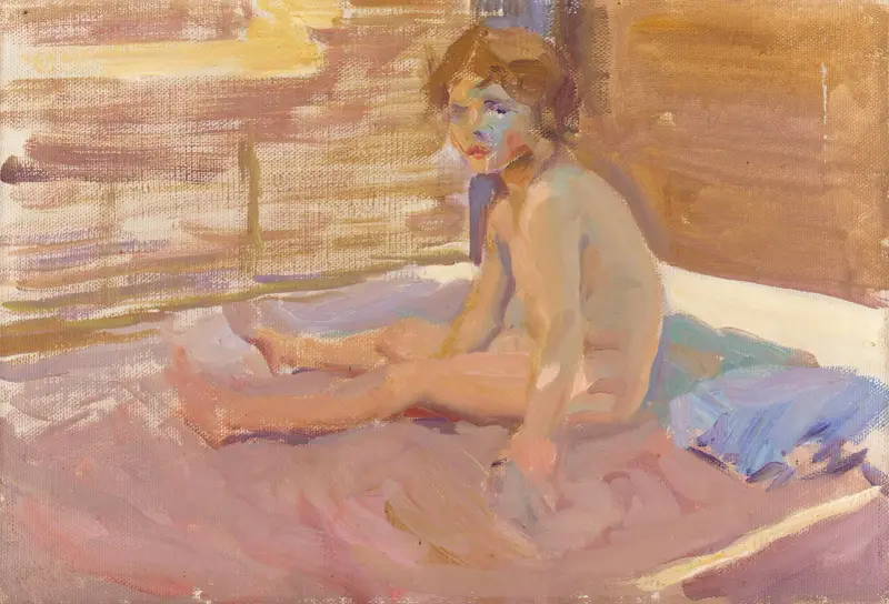 Flicka på stranden i Valencia av Joaquín Sorolla