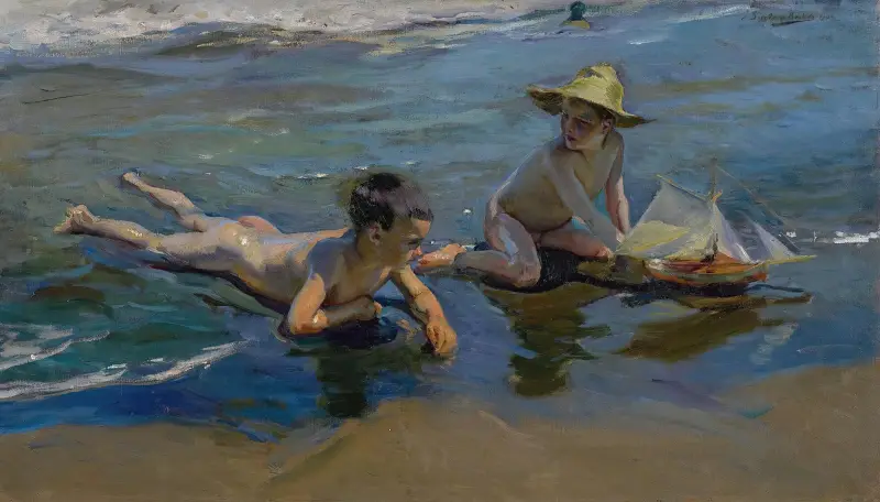 Kinder am Strand von Joaquín Sorolla