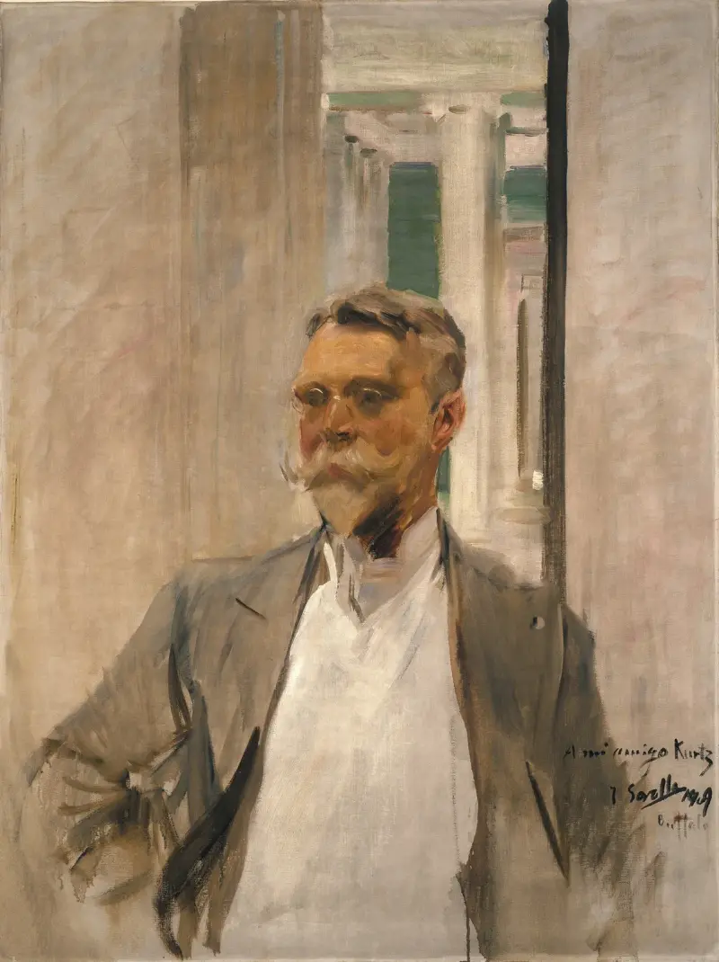 Porträtt av Charles M. Kurtz, grundande direktör för Albright Art Gallery (1905–1909) av Joaquín Sorolla