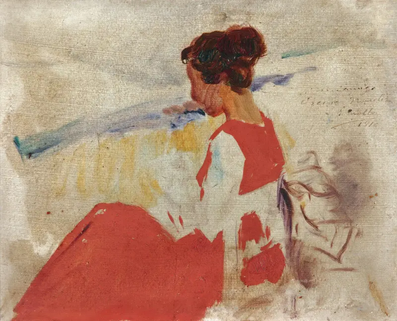 Skiss till Genoveva Segurola, Zarauz av Joaquín Sorolla