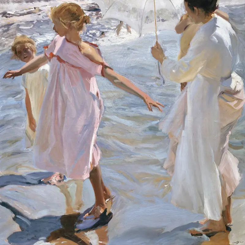 Čas na koupání, Valencie, Joaquín Sorolla