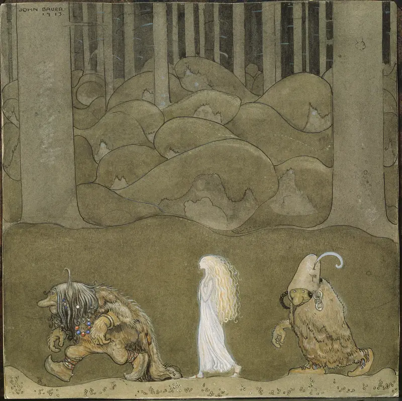 The Princess and the Trolls von John Bauer