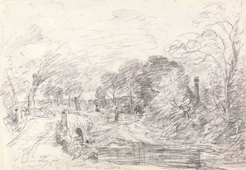 Eine Brücke bei Salisbury Court, möglicherweise Milford Bridge von John Constable