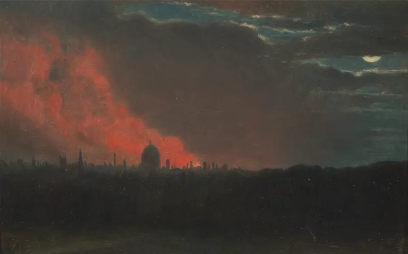 Požár v Londýně, pohled z Hampsteadu, John Constable