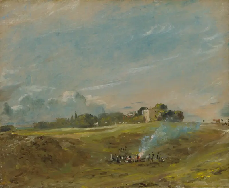 Hampstead Heath s vatrou, John Constable