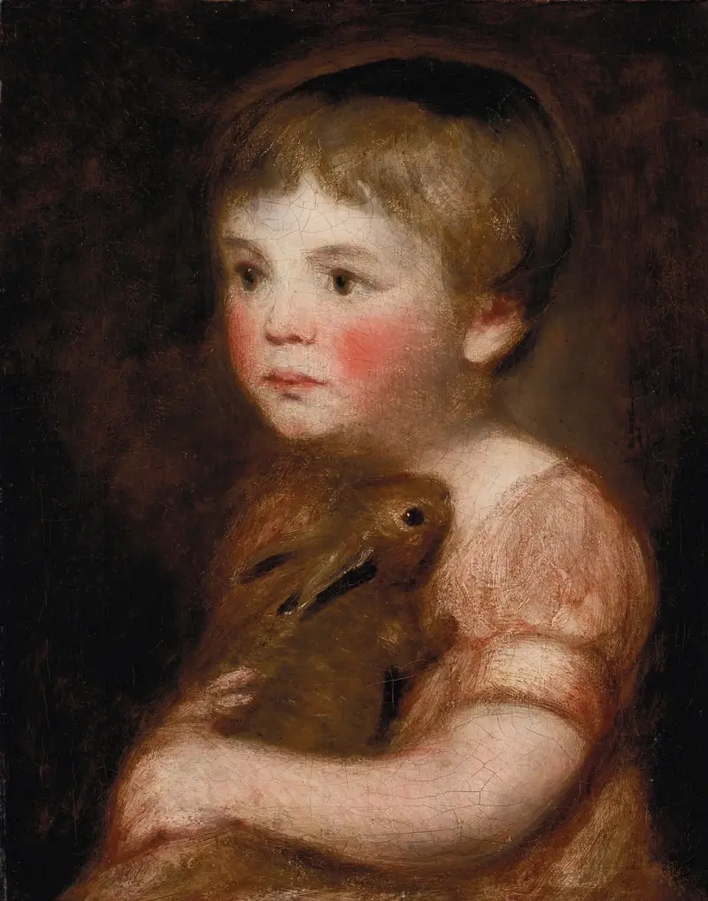 Miss Lewis with a rabbit av John Constable