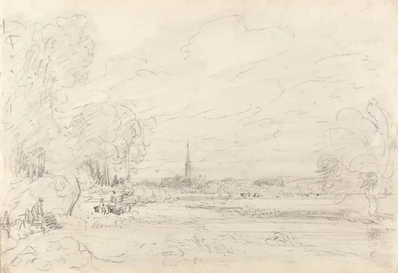 Salisbury Cathedral From the Meadows, 1829 av John Constable