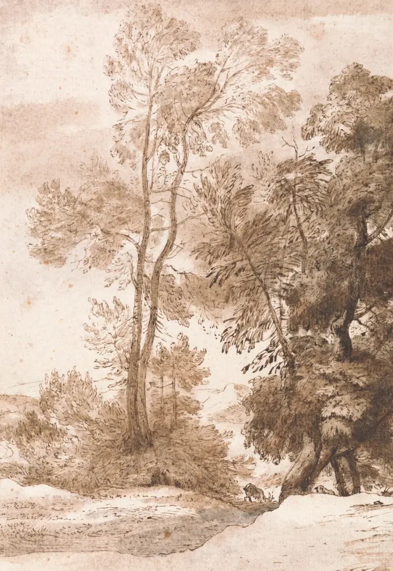 Drzewa i jelenie, John Constable