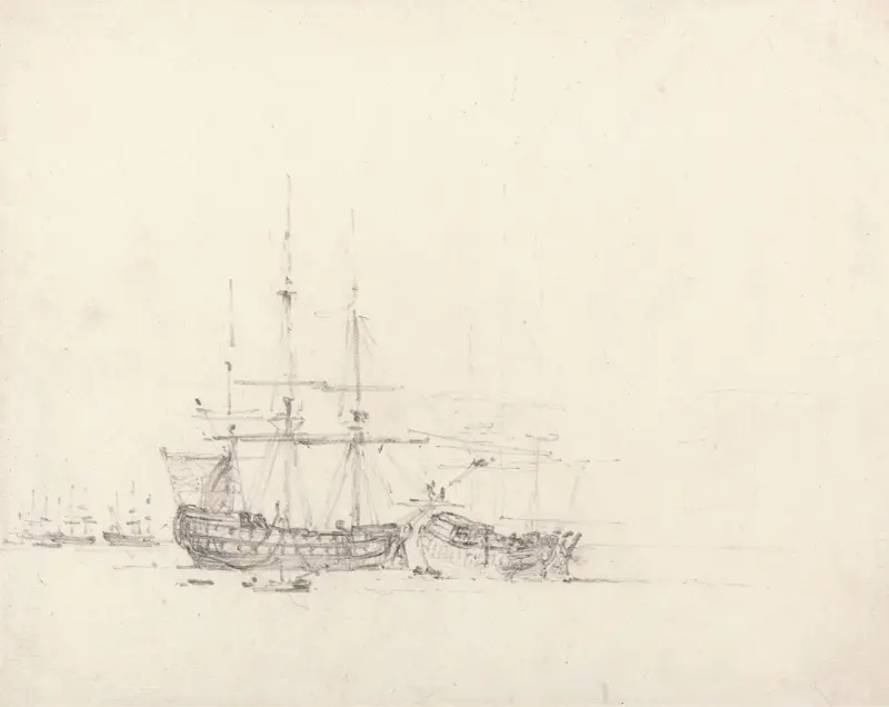 Two Ships at Anchor av John Constable